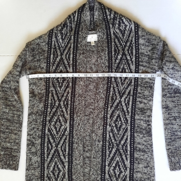 RUBY Moon Wool Blend Knit Cardigan Open Front Black & Gray Small - Picture 3 of 6